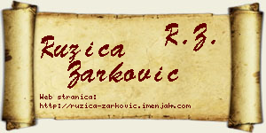 Ružica Žarković vizit kartica